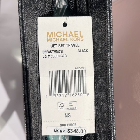 Michael Kors Jet Set Travel Large Messenger Crossbody Bag Black - Picture 10 of 16